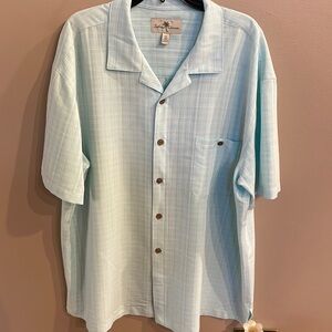 Island Shores Men’s casual button down shirt. Size XXL AQUA color like new